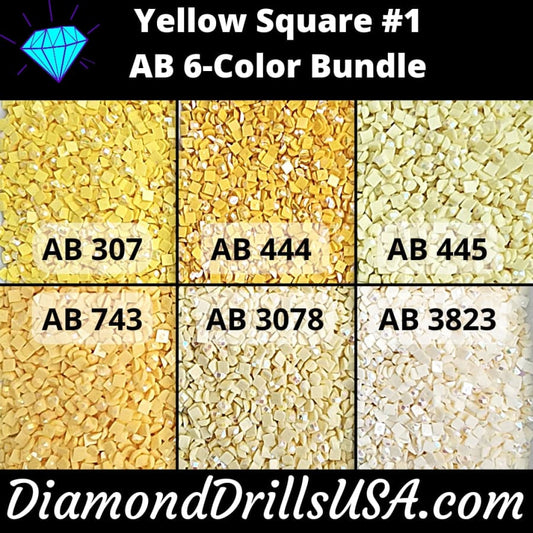 AB Square Bundle Yellow #1 6 Pack AB Colors Aurora Borealis