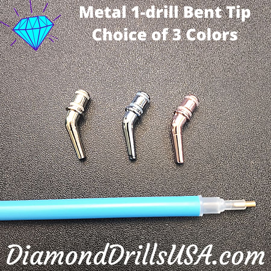Bent Tip Single-drill Metal Pen Replacement Head Diamond