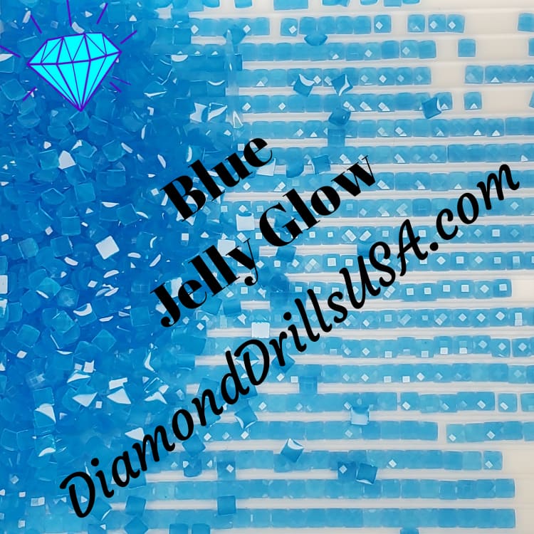 Blue Jelly SQUARE GLOW in the Dark UV 5D Diamond Painting