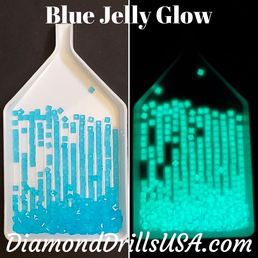 Blue Jelly SQUARE GLOW in the Dark UV 5D Diamond Painting