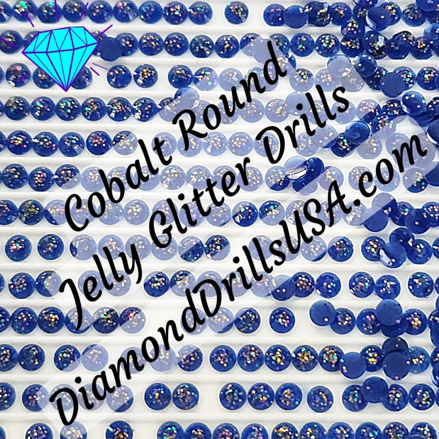 Cobalt Jelly Glitter ROUND Diamond Painting Drills Blue 14