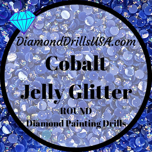 Cobalt Jelly Glitter ROUND Diamond Painting Drills Blue 14 