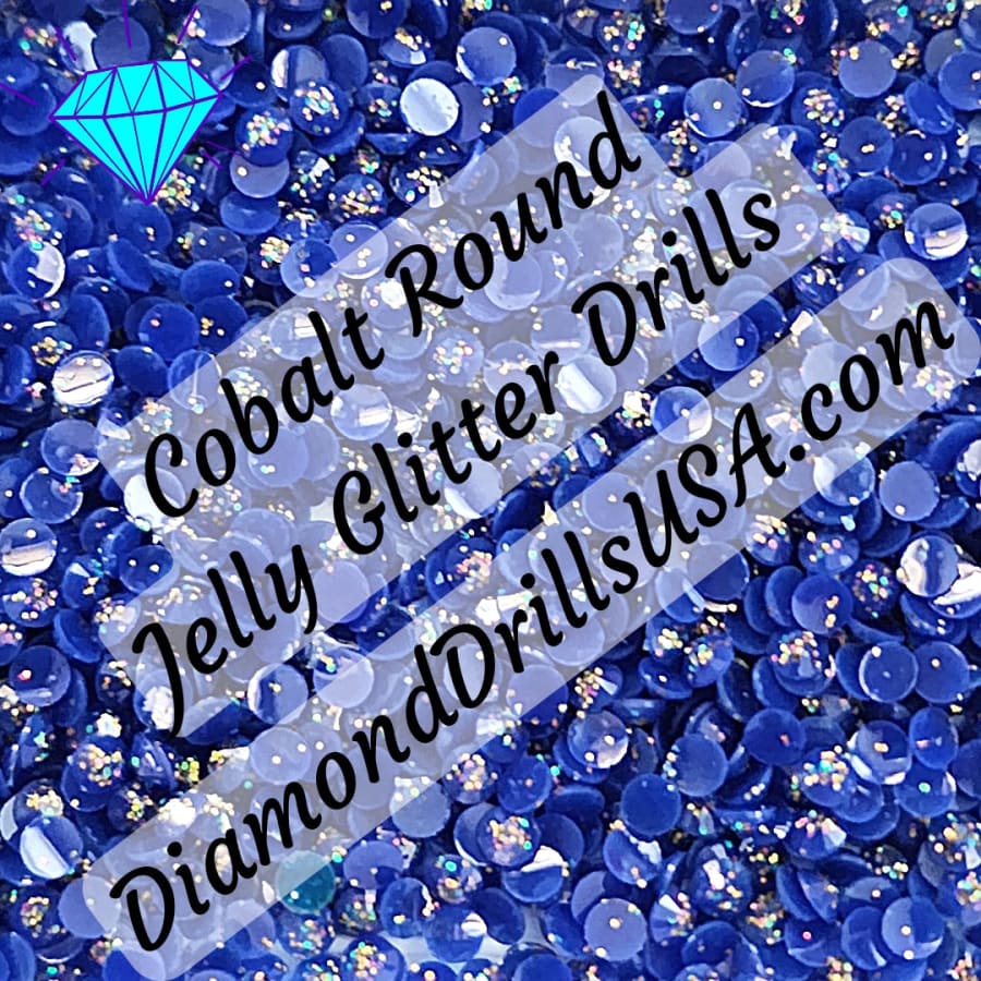 Cobalt Jelly Glitter ROUND Diamond Painting Drills Blue 14