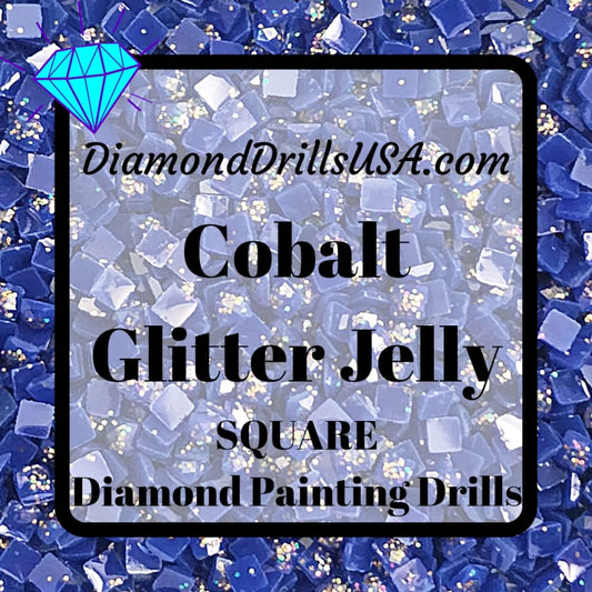 Cobalt Jelly Glitter SQUARE Diamond Painting Drills Blue 14