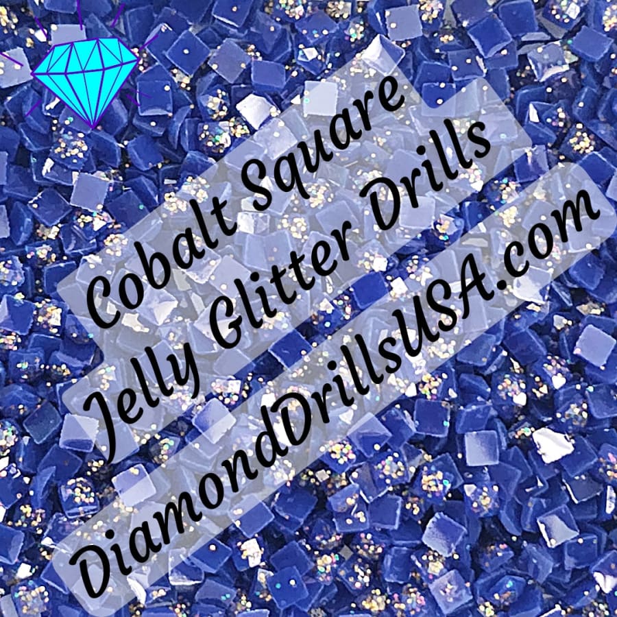 Cobalt Jelly Glitter SQUARE Diamond Painting Drills Blue 14