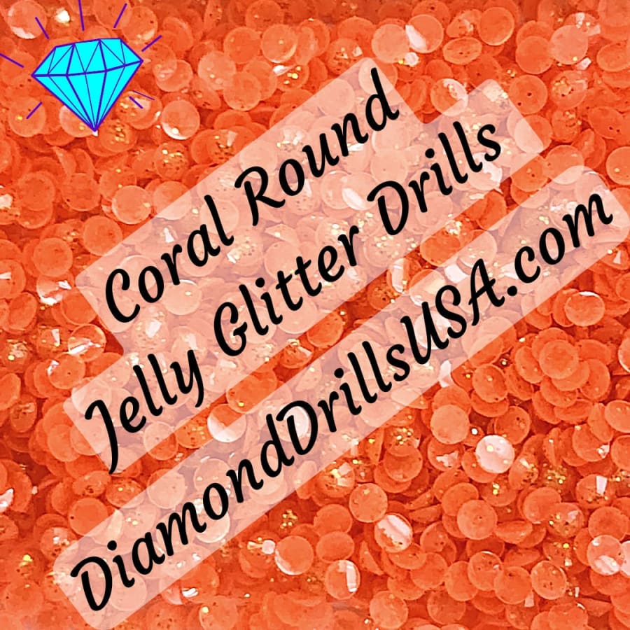 Coral Jelly Glitter ROUND Diamond Painting Drills Orange 11