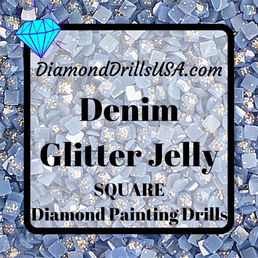 Denim Jelly Glitter SQUARE Diamond Painting Drills Blue 13
