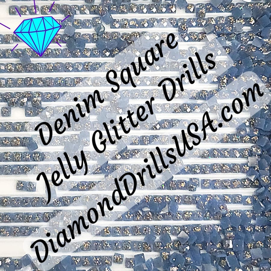 Denim Jelly Glitter SQUARE Diamond Painting Drills Blue 13