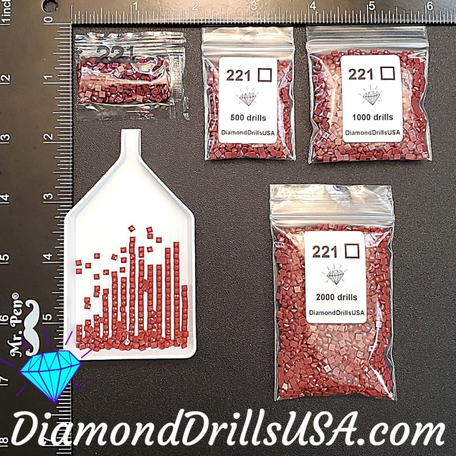 DMC 221 SQUARE 5D Diamond Painting Drills Beads DMC 221 Very