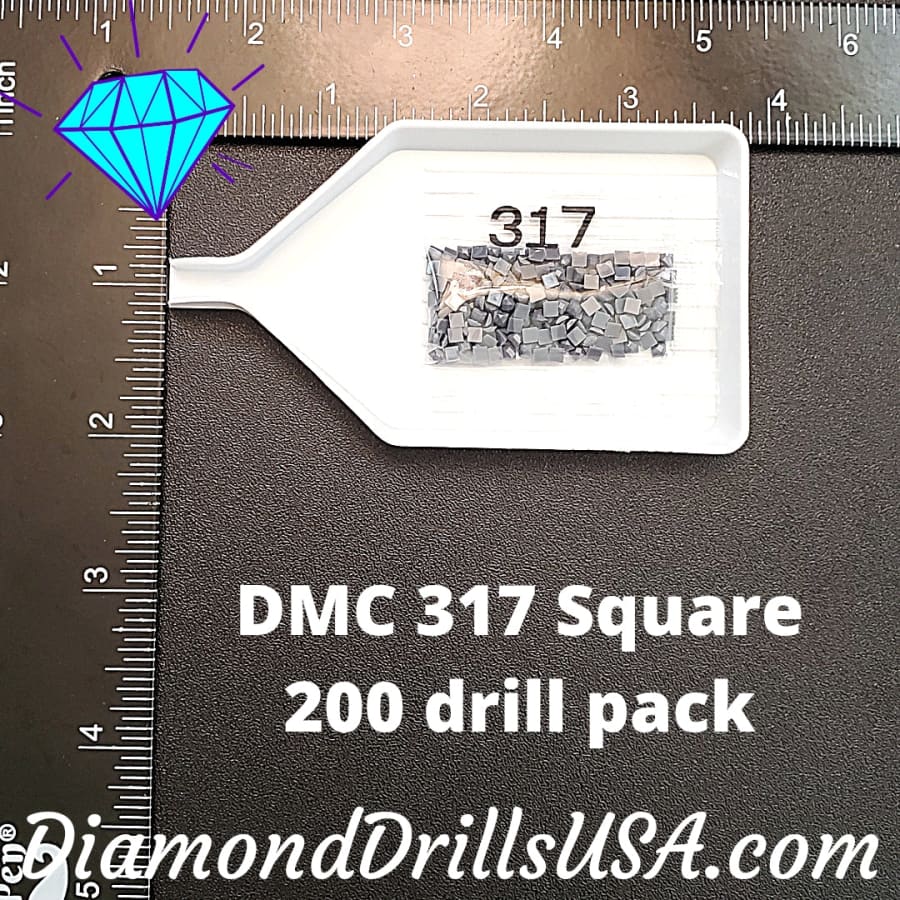 DMC 317 SQUARE 5D Diamond Painting Drills Beads DMC 317