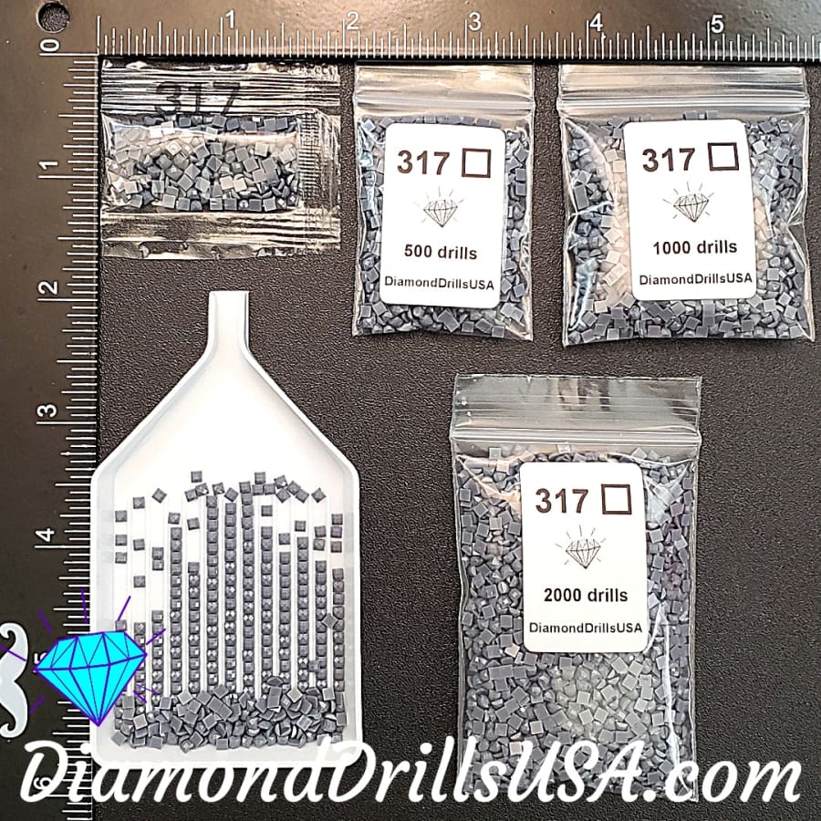 DMC 317 SQUARE 5D Diamond Painting Drills Beads DMC 317