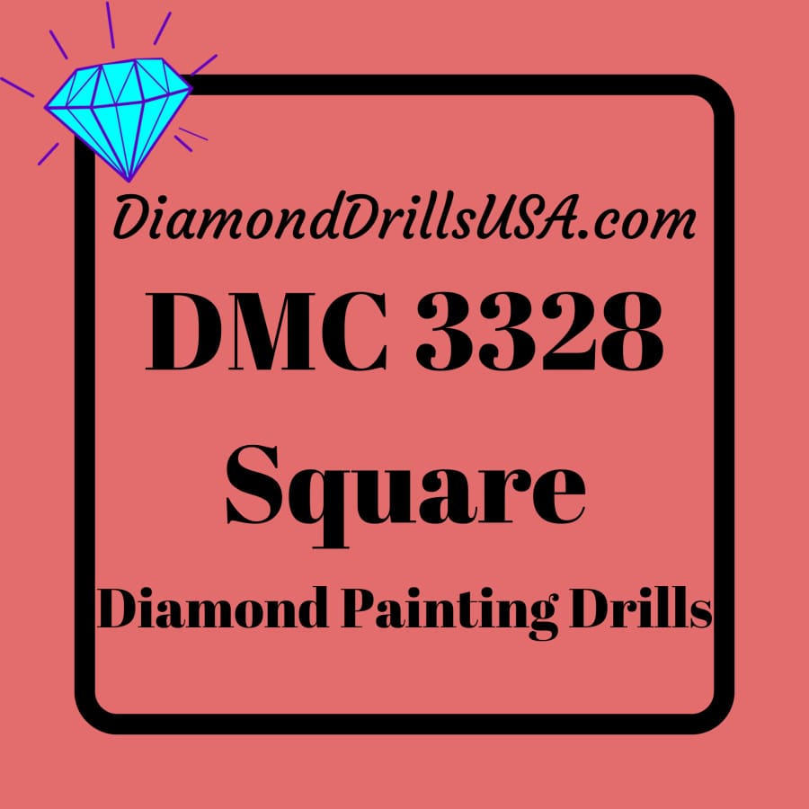 DMC 3328 SQUARE 5D Diamond Painting Drills Beads DMC 3328