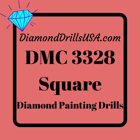DMC 3328 SQUARE 5D Diamond Painting Drills Beads DMC 3328