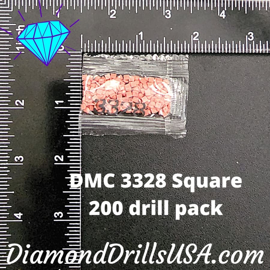 DMC 3328 SQUARE 5D Diamond Painting Drills Beads DMC 3328