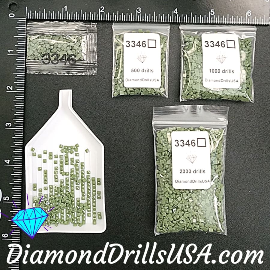 DMC 3346 SQUARE 5D Diamond Painting Drills Beads DMC 3346