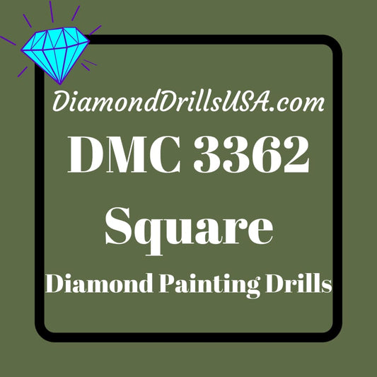 DMC 3362 SQUARE 5D Diamond Painting Drills Beads DMC 3362