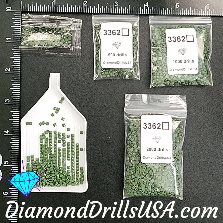 DMC 3362 SQUARE 5D Diamond Painting Drills Beads DMC 3362