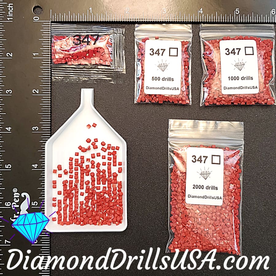 DMC 347 SQUARE 5D Diamond Painting Drills DMC 347 Very Dark