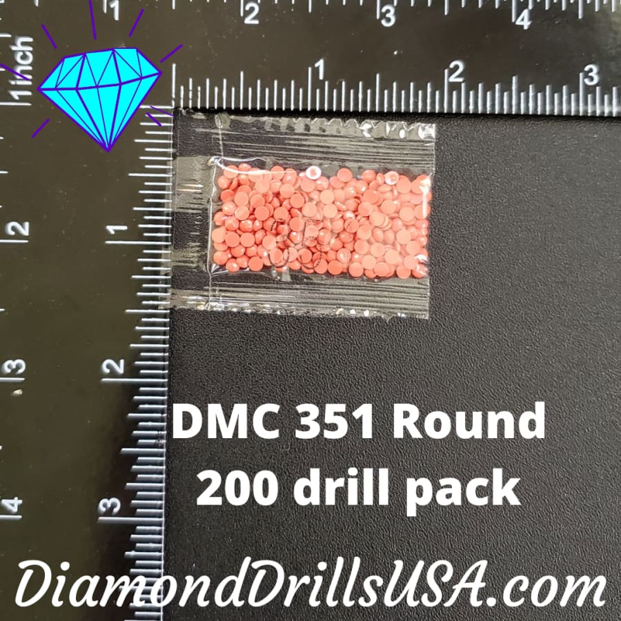 DMC 351 ROUND 5D Diamond Painting Drills Beads DMC 351 Coral