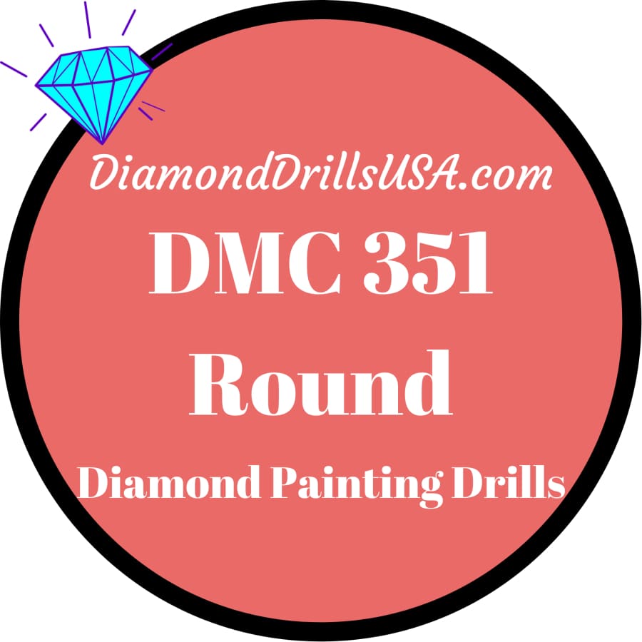 DMC 351 ROUND 5D Diamond Painting Drills Beads DMC 351 Coral