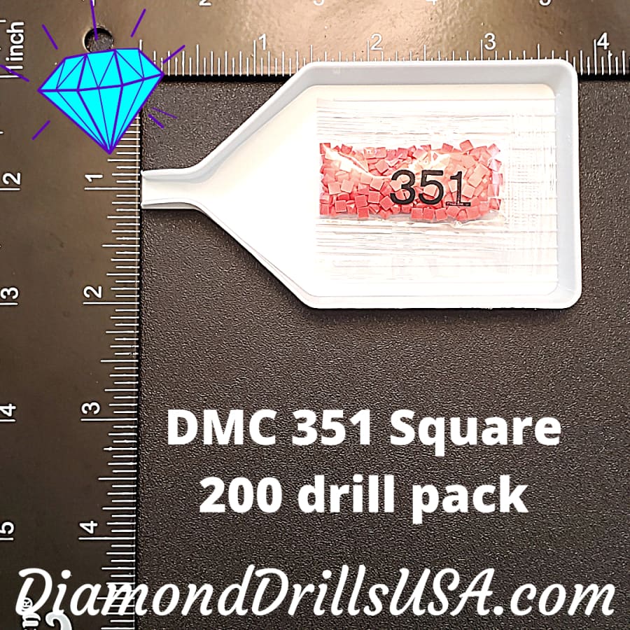 DMC 351 SQUARE 5D Diamond Painting Drills Beads DMC 351