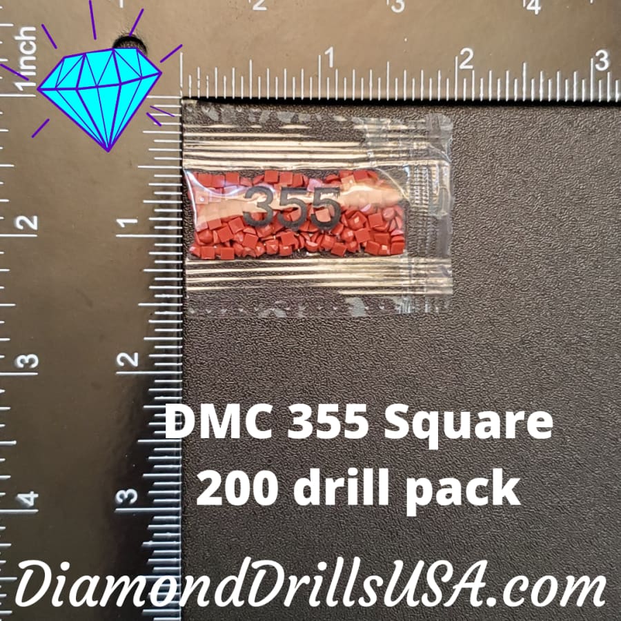DMC 355 SQUARE 5D Diamond Painting Drills Beads DMC 355 Dark