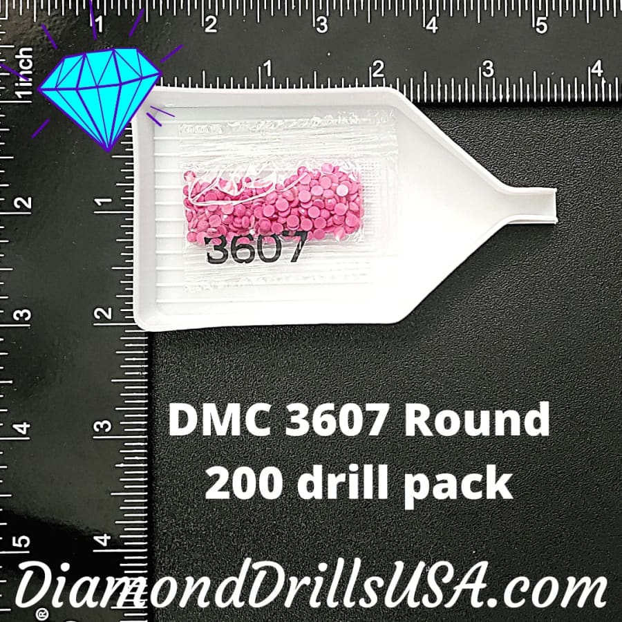 DMC 3607 ROUND 5D Diamond Painting Drill Beads DMC 3607