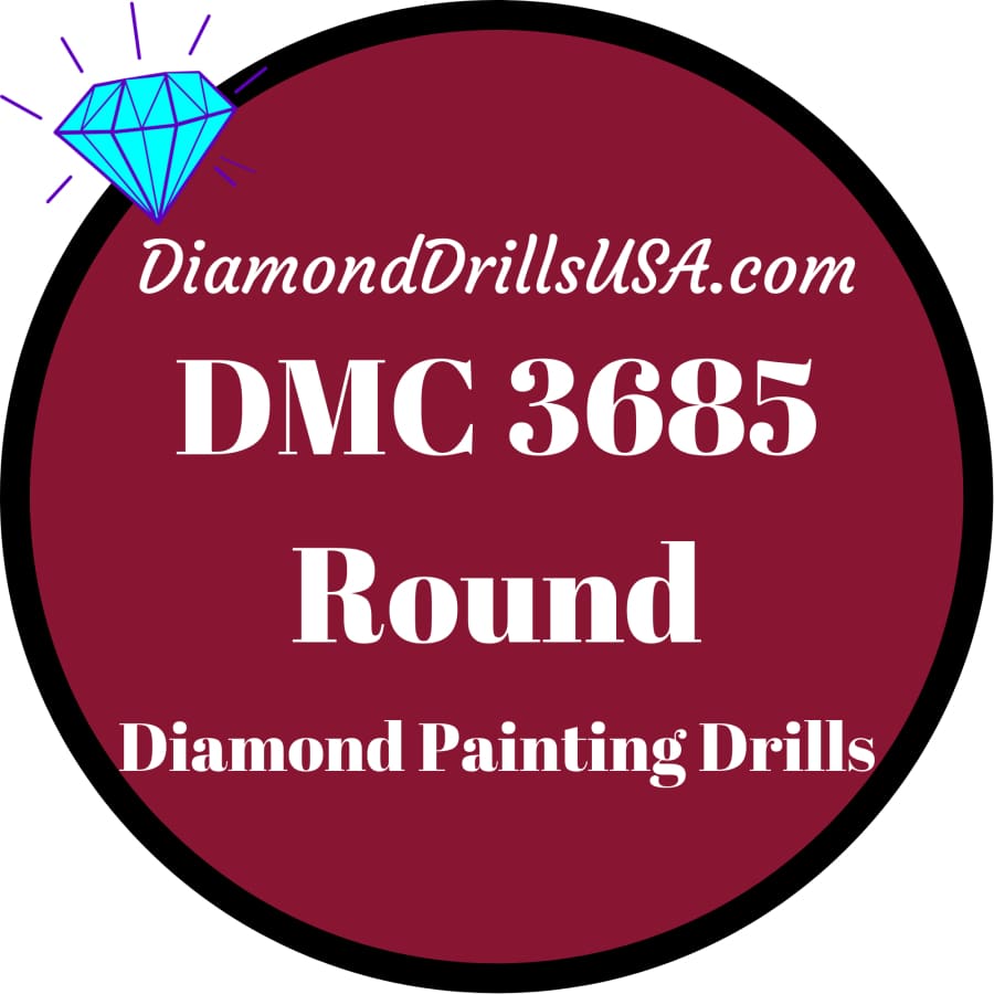 DMC 3685 ROUND 5D Diamond Painting Drills Beads DMC 3685