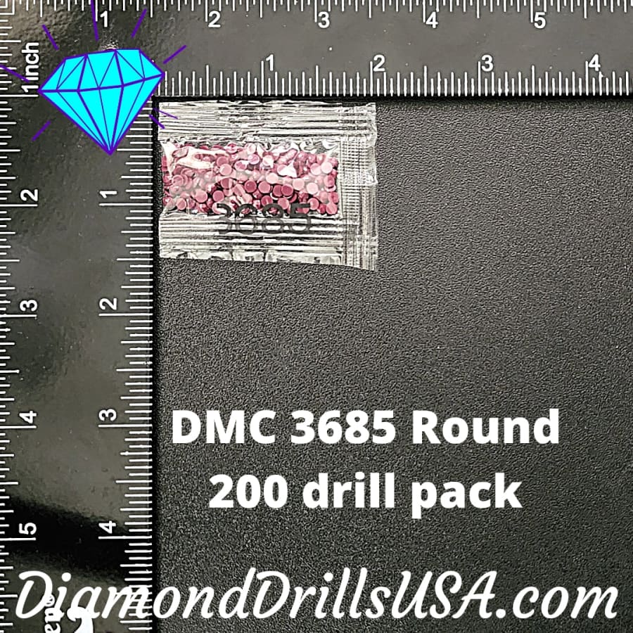 DMC 3685 ROUND 5D Diamond Painting Drills Beads DMC 3685