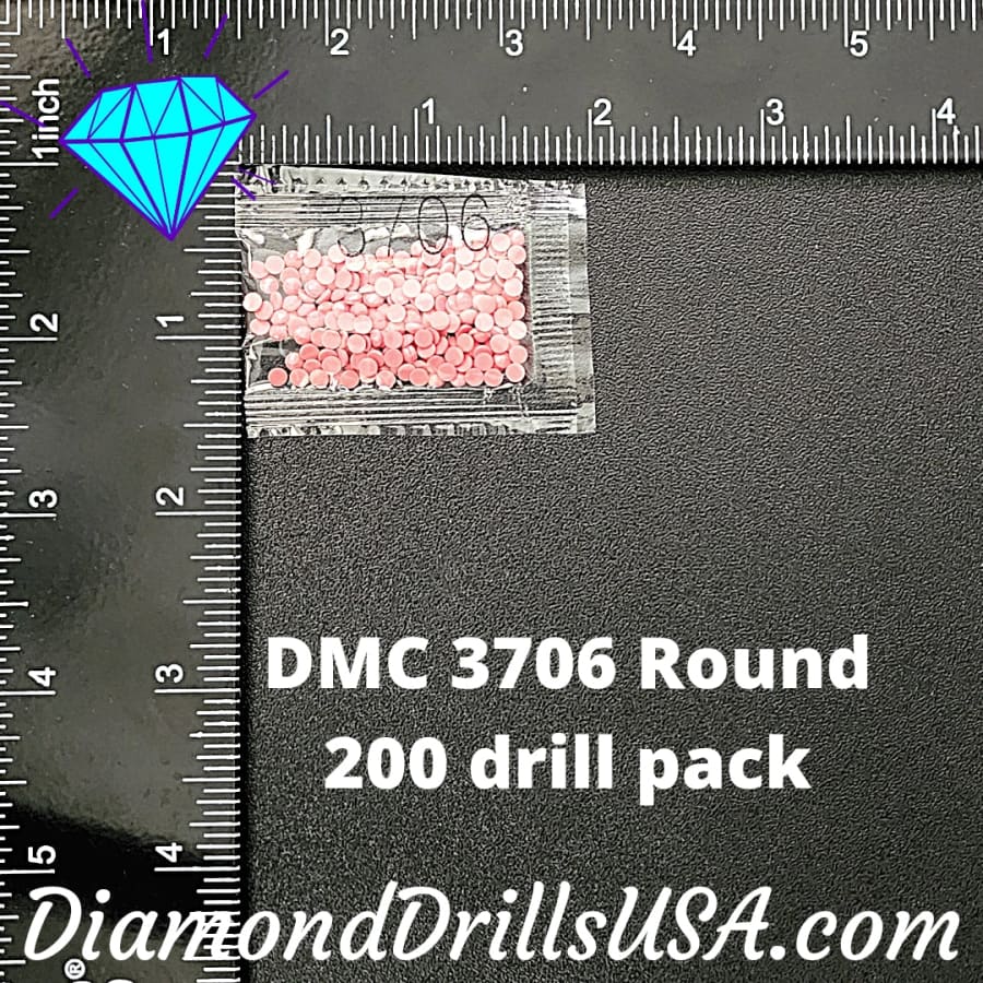 DMC 3706 ROUND 5D Diamond Painting Drills Beads DMC 3706