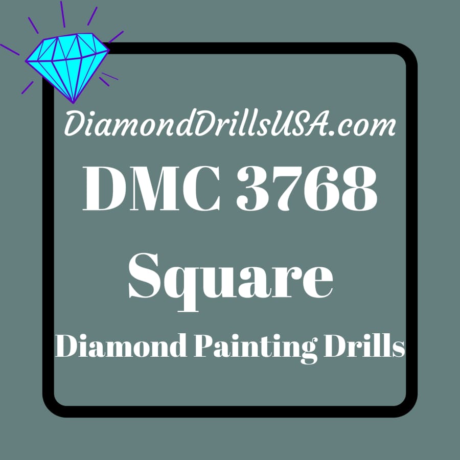 DMC 3768 SQUARE 5D Diamond Painting Drills Beads DMC 3768 Dark Gray Green  Loose Bulk