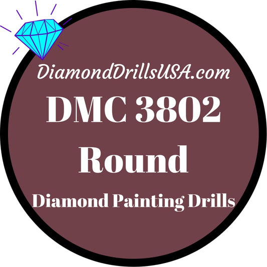 DMC 3802 ROUND 5D Diamond Painting Drills Beads DMC 3802