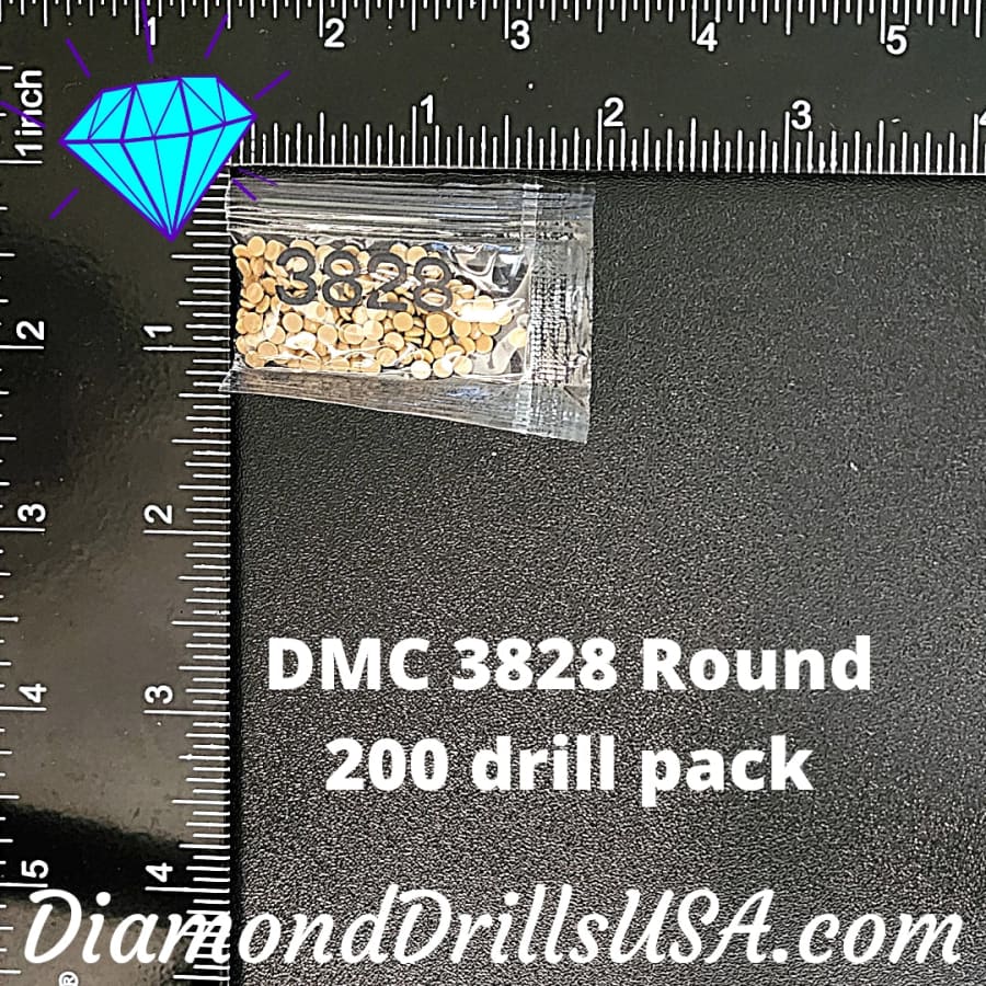 DMC 3828 ROUND 5D Diamond Painting Drills Beads DMC 3828