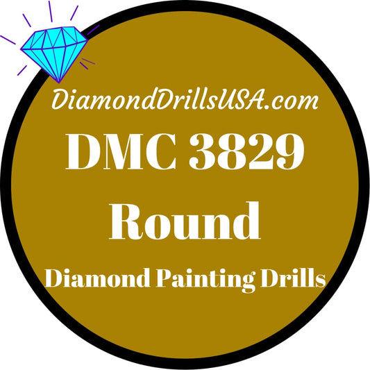 DMC 3829 ROUND 5D Diamond Painting Drills Beads DMC 3829