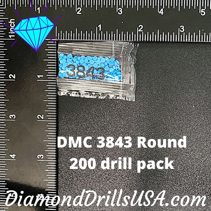 DMC 3843 ROUND 5D Diamond Painting Drills Beads DMC 3843