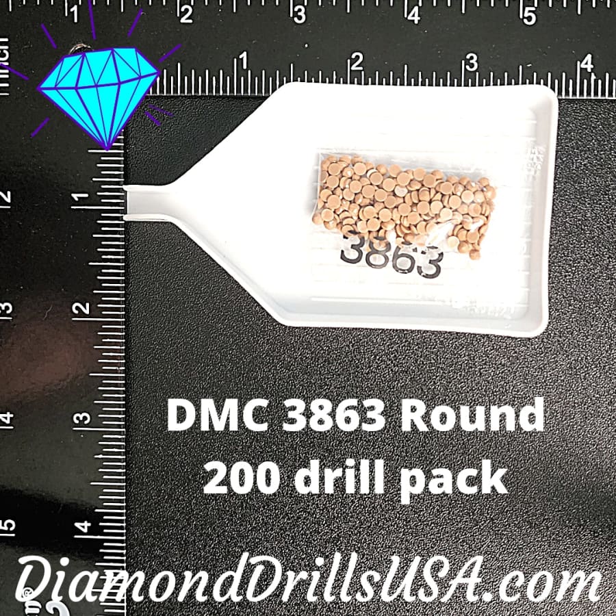 DMC 3863 ROUND 5D Diamond Painting Drills Beads DMC 3863