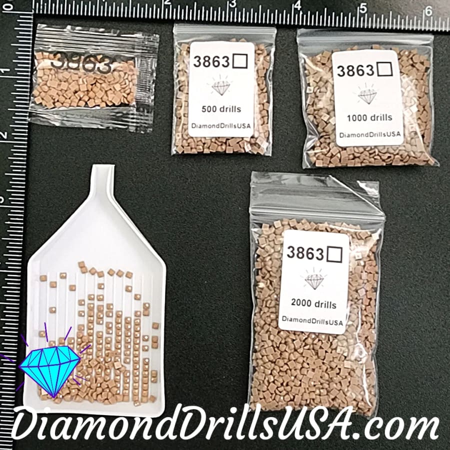 DMC 3863 SQUARE 5D Diamond Painting Drills Beads DMC 3863