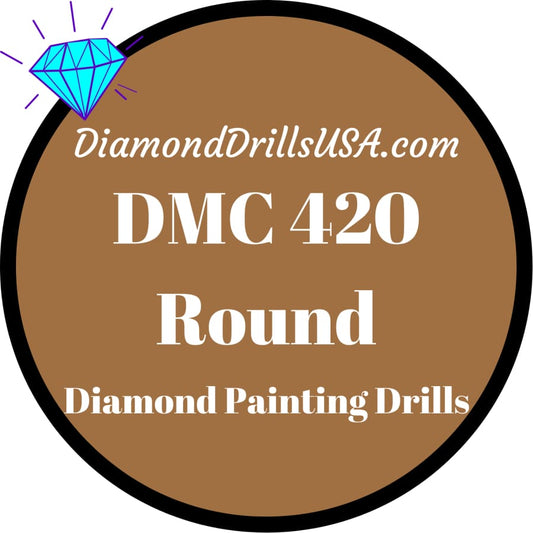 DMC 420 ROUND 5D Diamond Painting Drills Beads DMC 420 Dark