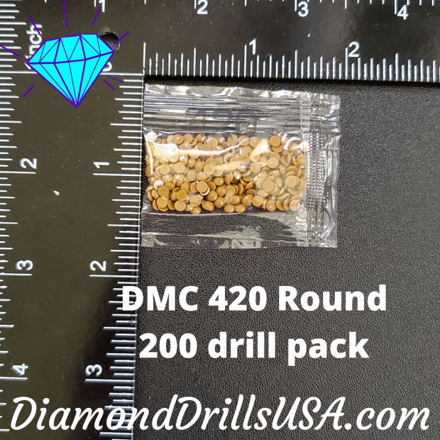 DMC 420 ROUND 5D Diamond Painting Drills Beads DMC 420 Dark