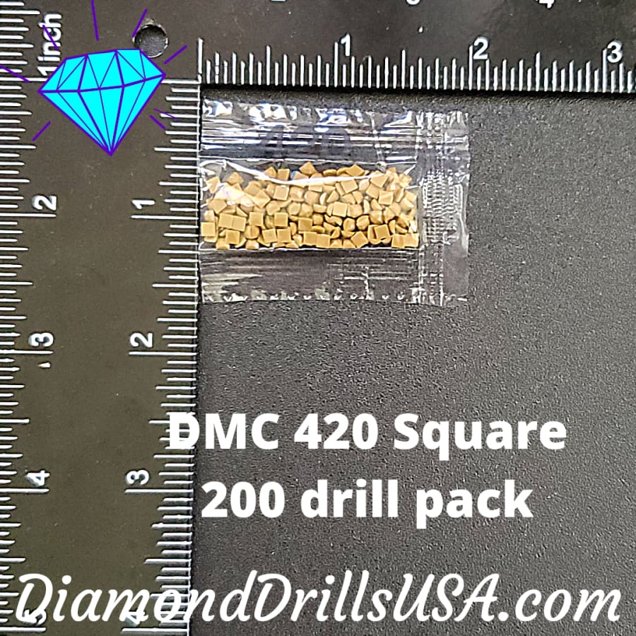 DMC 420 SQUARE 5D Diamond Painting Drills Beads DMC 420 Dark