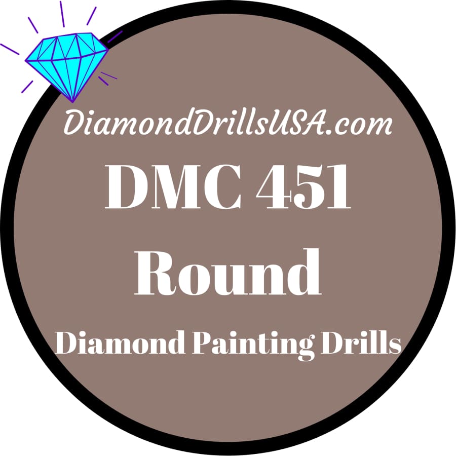 DMC 451 ROUND 5D Diamond Painting Drills Beads DMC 451 Dark