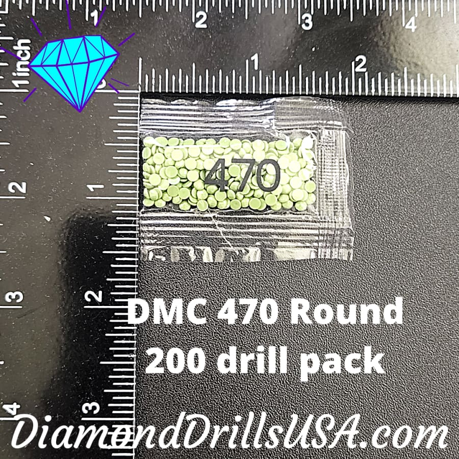 DMC 470 ROUND 5D Diamond Painting Drills Beads DMC 470 Light