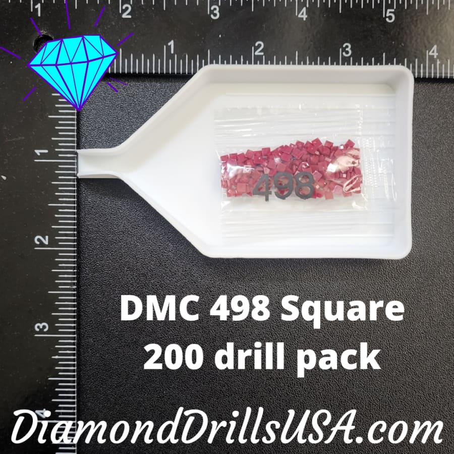 DMC 498 SQUARE 5D Diamond Painting Drills Beads DMC 498 Dark