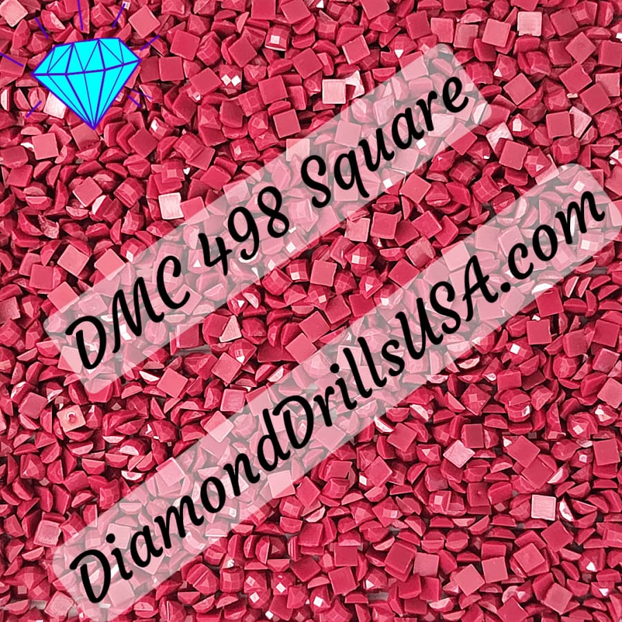 DMC 498 SQUARE 5D Diamond Painting Drills Beads DMC 498 Dark