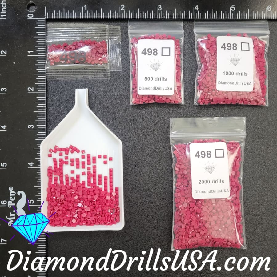 DMC 498 SQUARE 5D Diamond Painting Drills Beads DMC 498 Dark