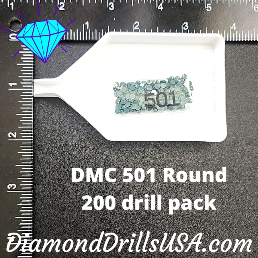 DMC 501 ROUND Diamond Painting Drills Beads 501 Dark Blue
