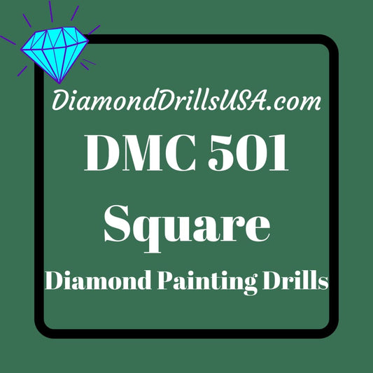 DMC 501 SQUARE Diamond Painting Drills Beads 501 Dark Blue