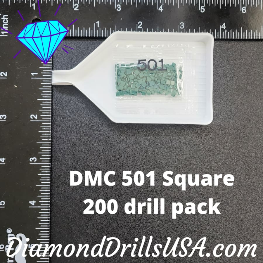 DMC 501 SQUARE Diamond Painting Drills Beads 501 Dark Blue