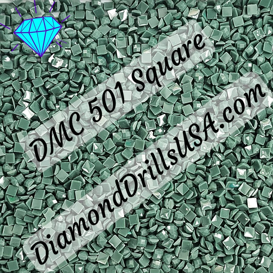 DMC 501 SQUARE Diamond Painting Drills Beads 501 Dark Blue