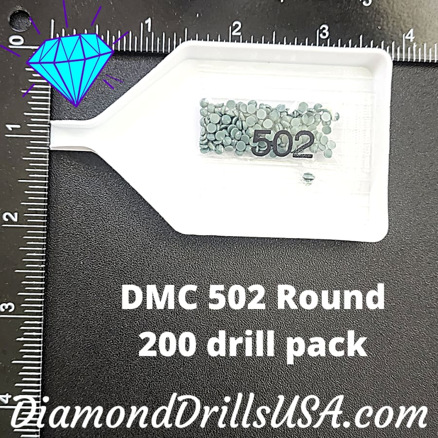 DMC 502 ROUND 5D Diamond Painting Drills Beads DMC 502 Blue